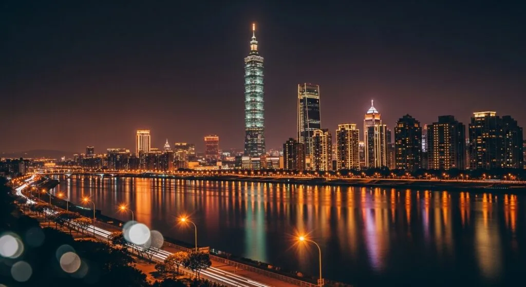 BE@RBRICK 公仔與台北夜景