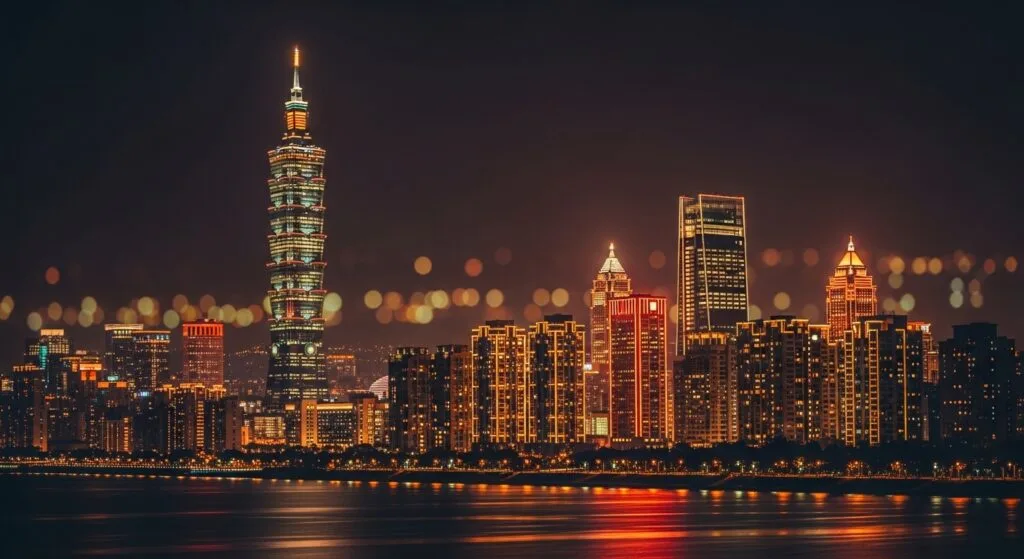 潮玩盒裝收藏指南的台北夜景