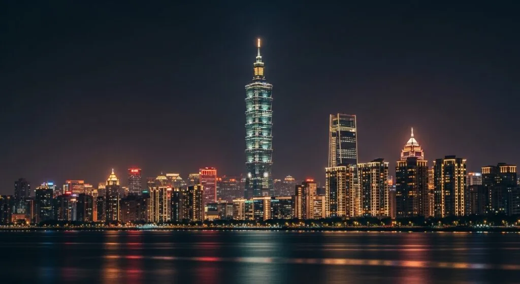 KAWS 作品在台北的美麗夜景