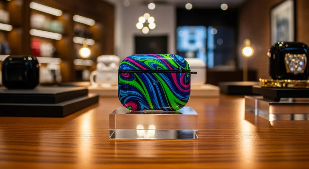 潮玩AirPods 殼展示於時尚店鋪