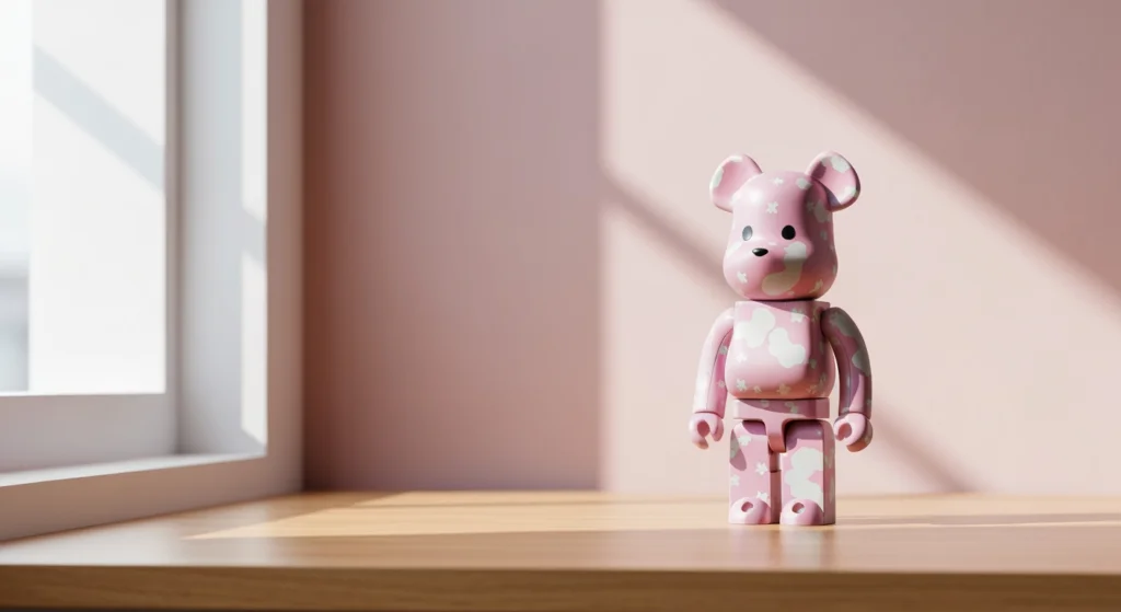 數隻不同系列的 KIDROBOT Bear 陳列在木質桌上