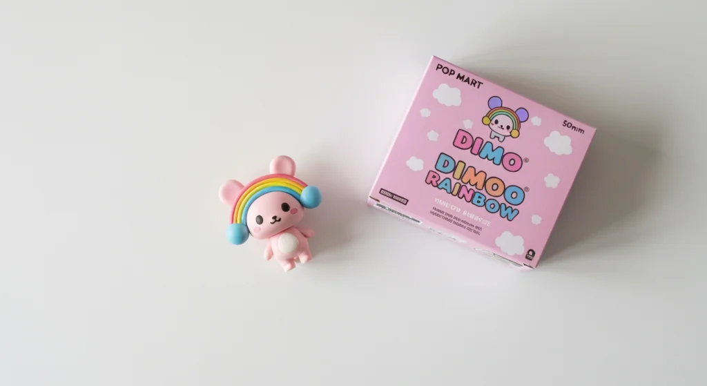 Dimoo Rainbow 系列在蝦皮排行上引發討論的開箱場景