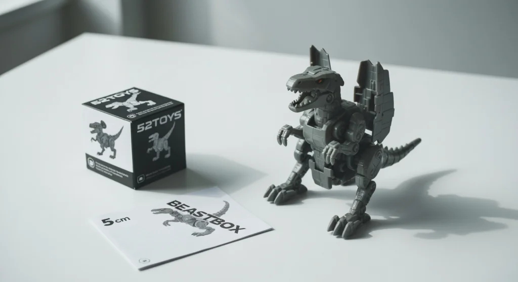 52TOYS BeastBox 猛獸匣開箱評測，一個機器恐龍玩具與其方塊形態包裝