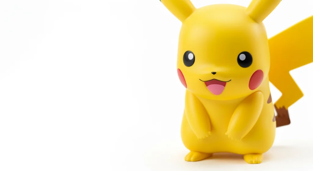 Pikachu 皮卡丘公仔在白色背景前的特寫，展示其價格行情與收藏價值
