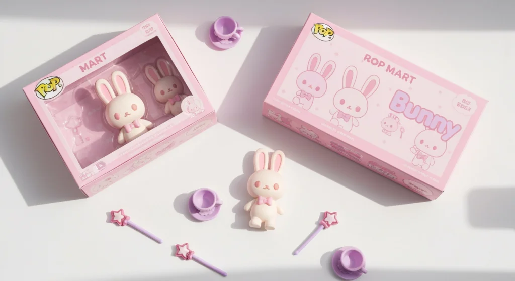 POP MART BUNNY 2026 上半年新品開箱俯瞰圖，包含魔法與甜點風格的配件