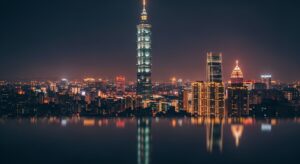 盲盒鎖屏壁紙設計的夜景台北