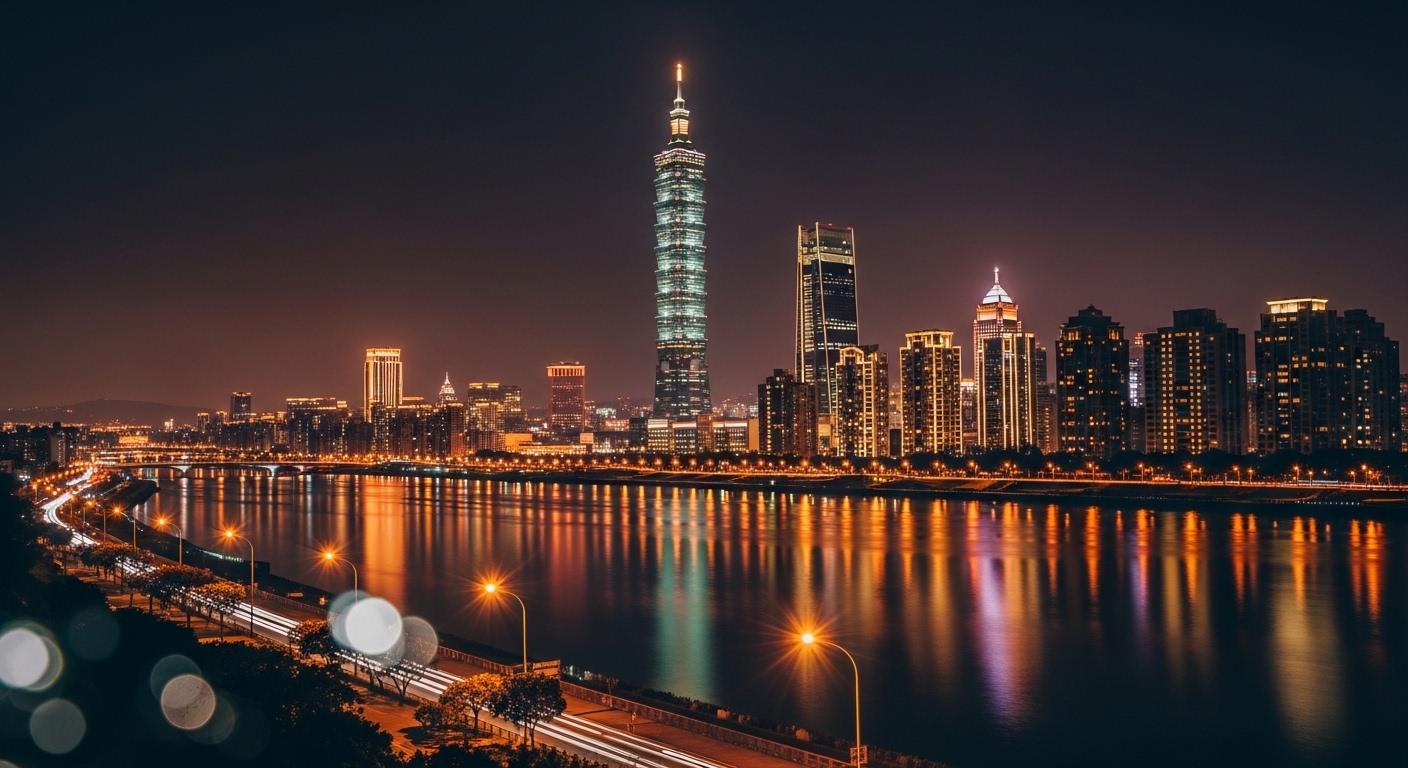 BE@RBRICK 公仔與台北夜景