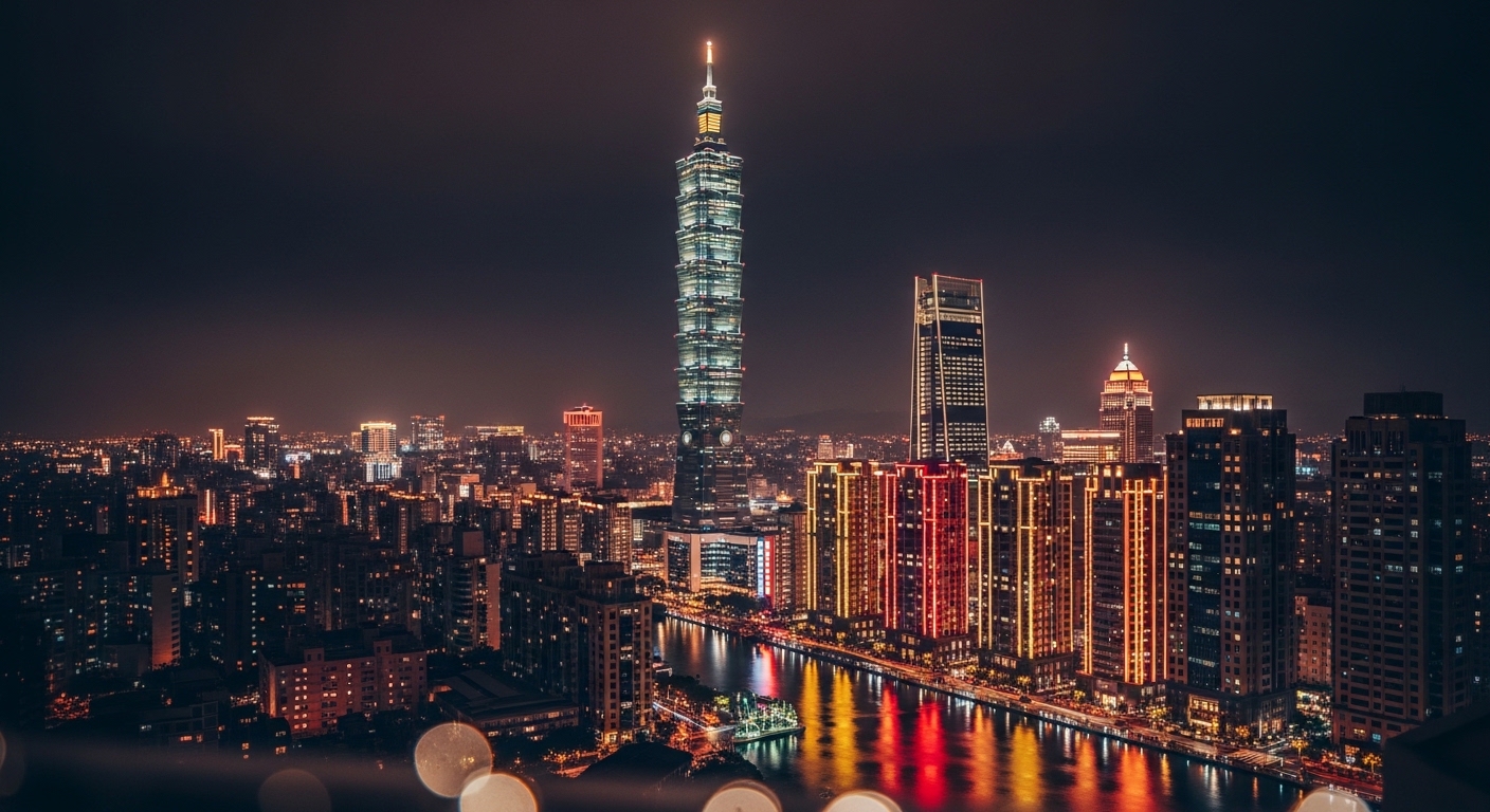 Mighty Jaxx Luno 系列於台北夜景中展示