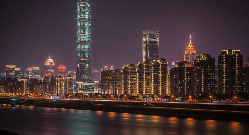 樹脂公仔收藏的美麗台北夜景