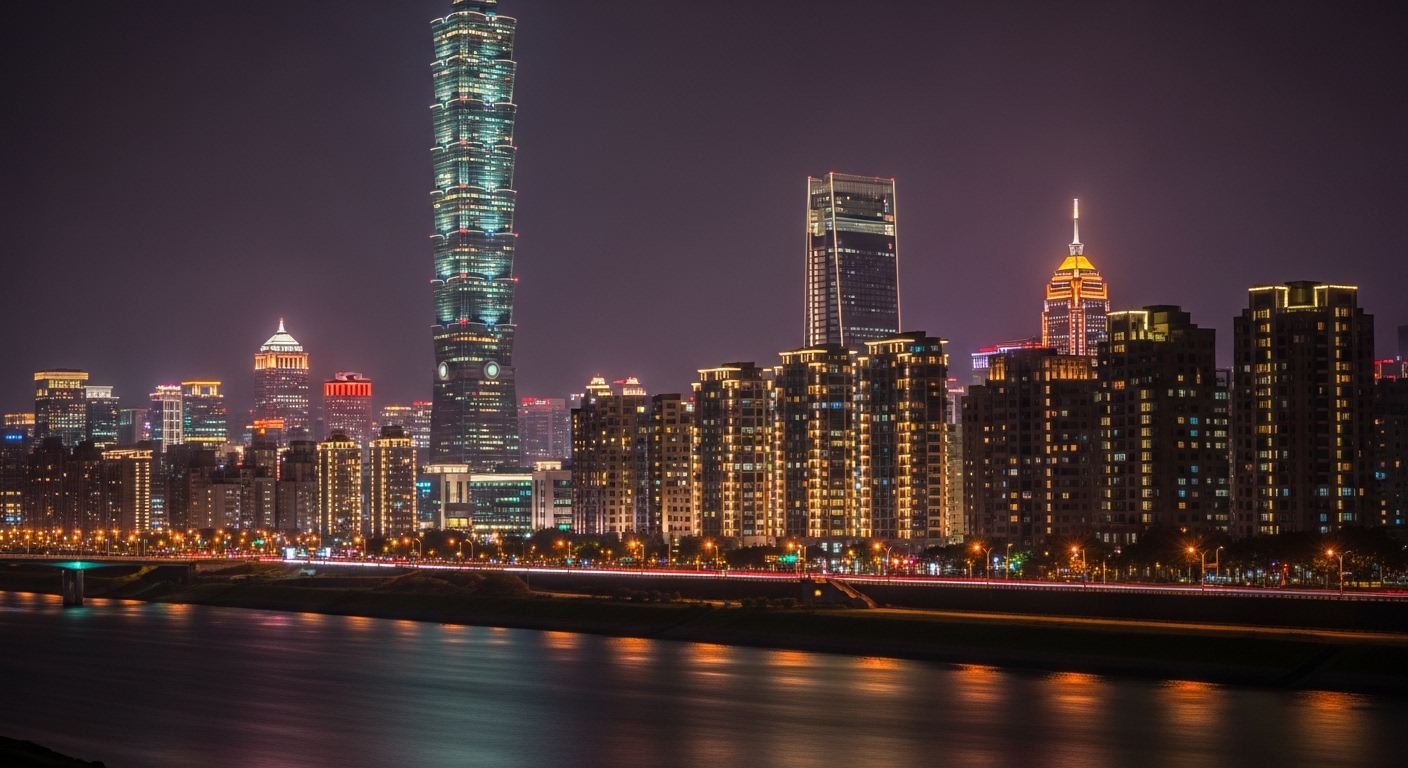 樹脂公仔收藏的美麗台北夜景