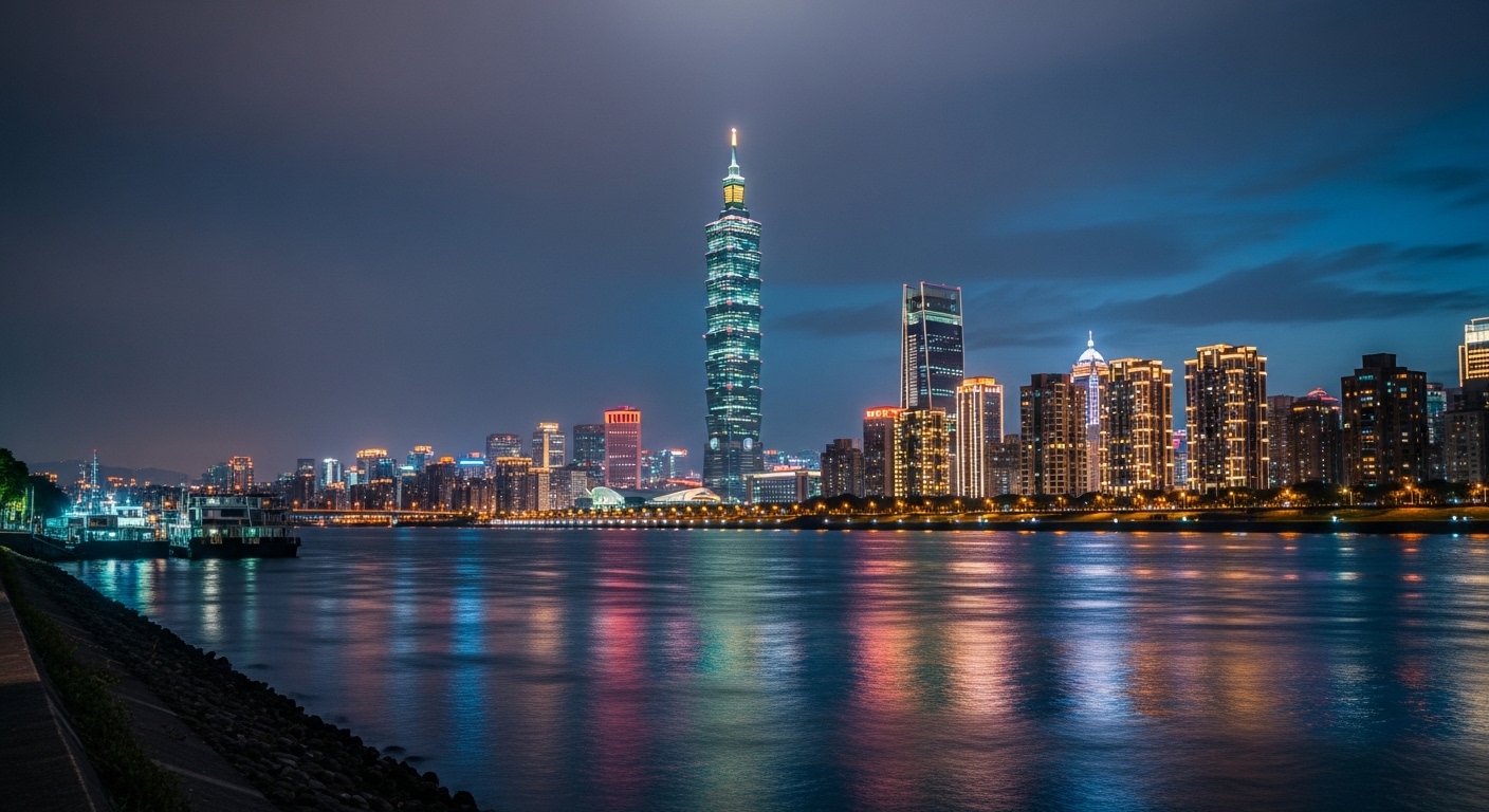 DC 公仔在台北夜景中的美麗呈現