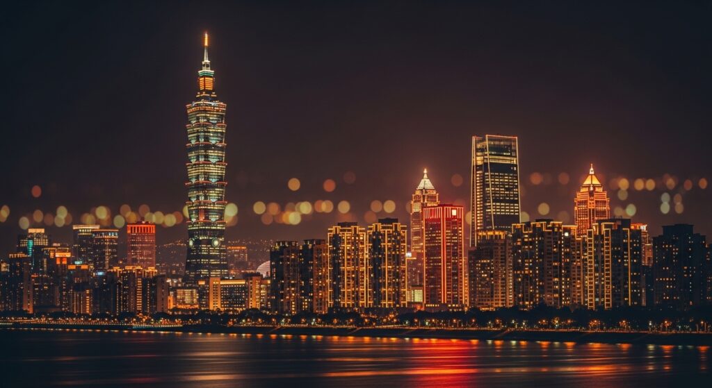 潮玩盒裝收藏指南的台北夜景