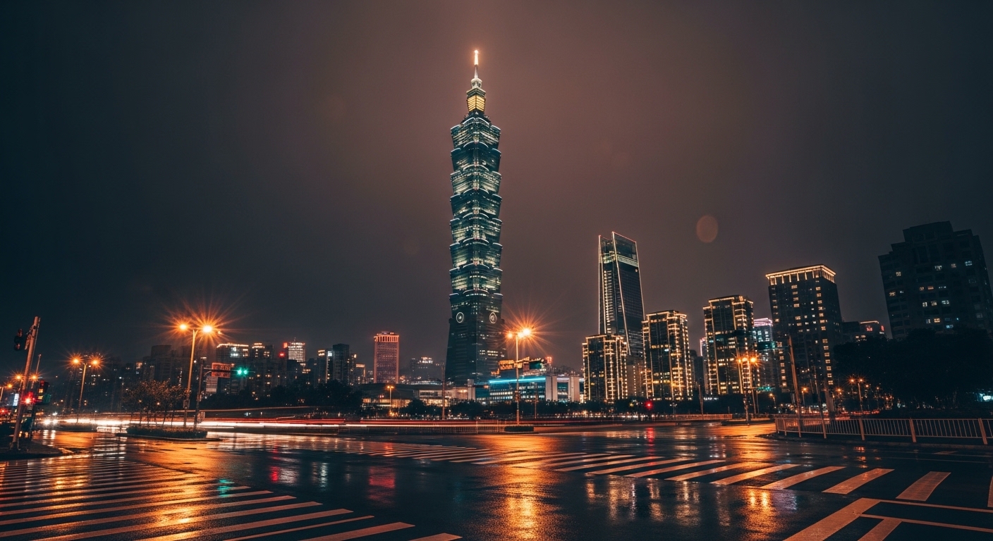 Dimoo 美味時刻 系列在台北夜景中的展示