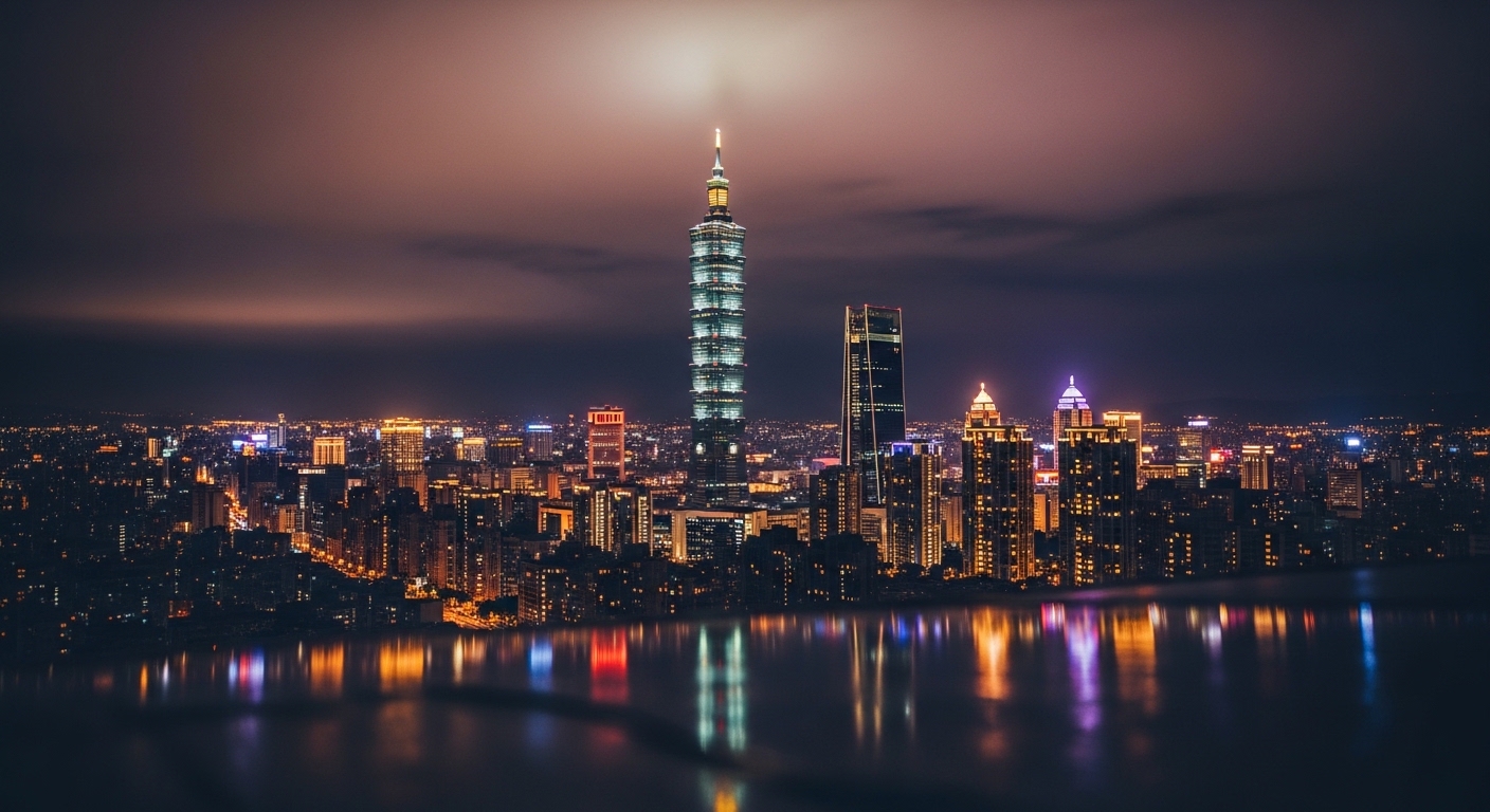 Sonny Angel Animal 系列在台北夜景中的展示
