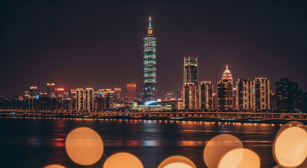 Molly 公仔的城市夜景