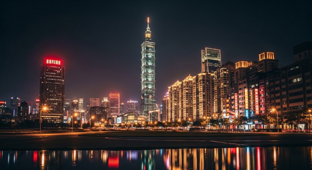 Sonny Angel Animal 系列盲盒在台北的夜景下