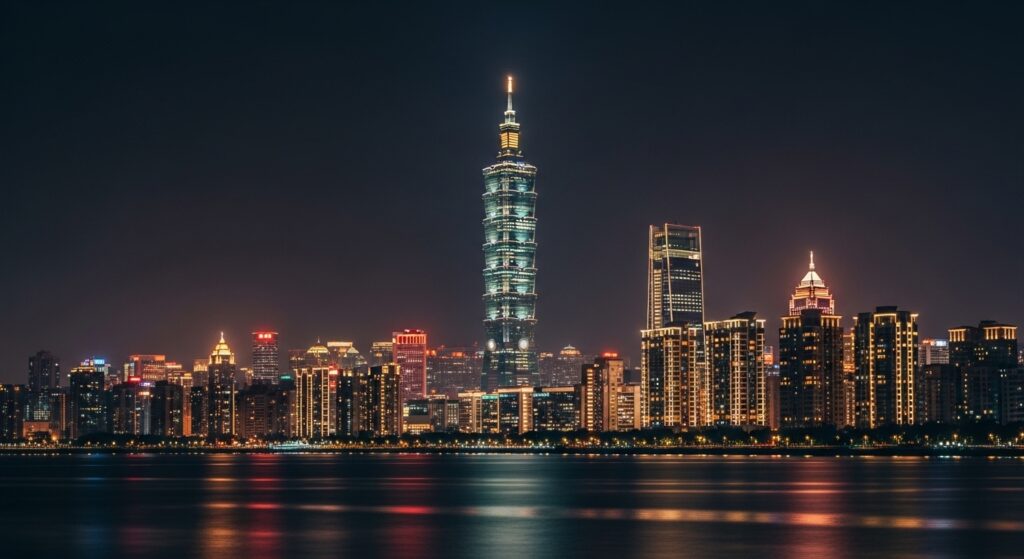 KAWS 作品在台北的美麗夜景