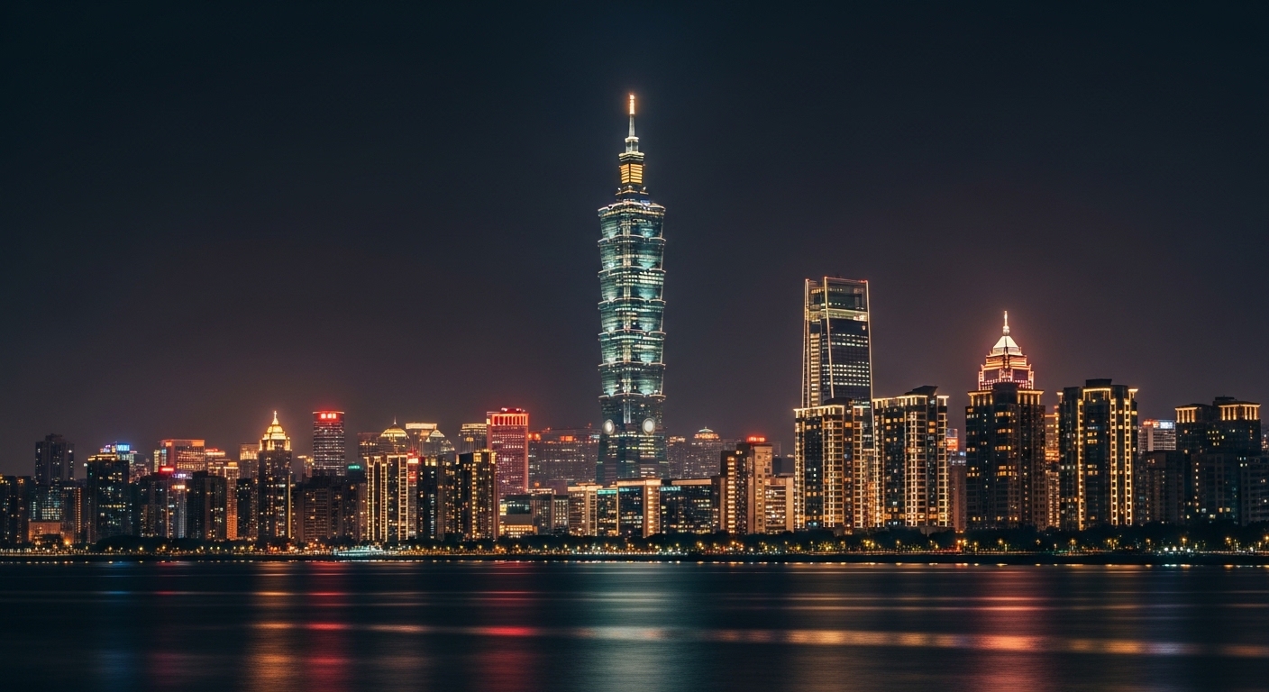 KAWS 作品在台北的美麗夜景