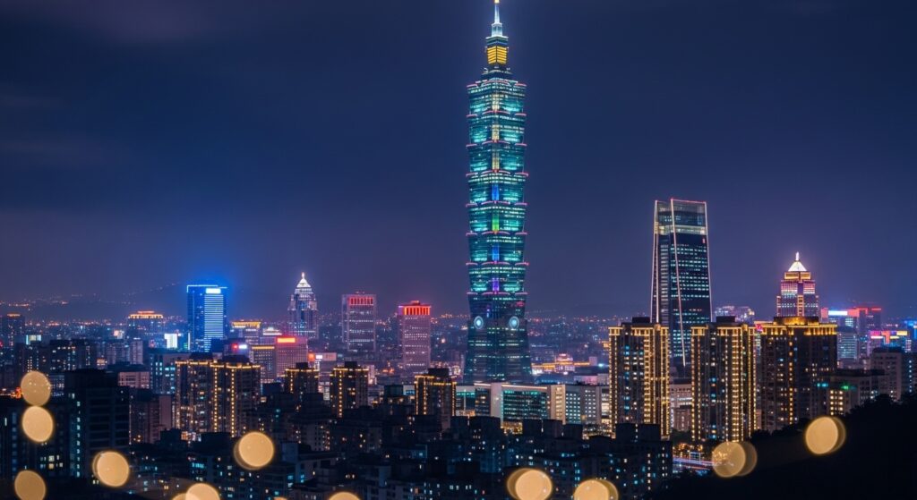 盲盒 AI 圖 生成的台北夜景