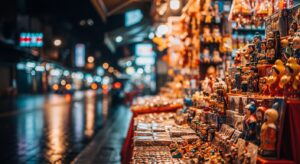 盲盒夜市拍攝點的夜景