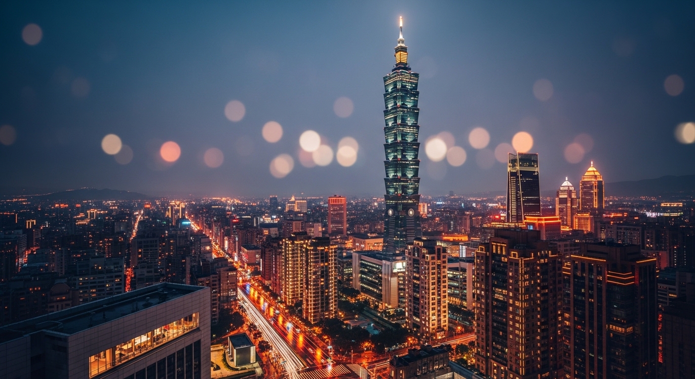 台北潮玩展的璀璨夜景