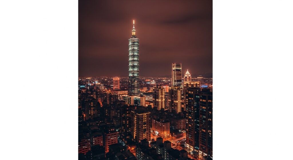 盲盒電腦周邊收藏的繁華台北夜景