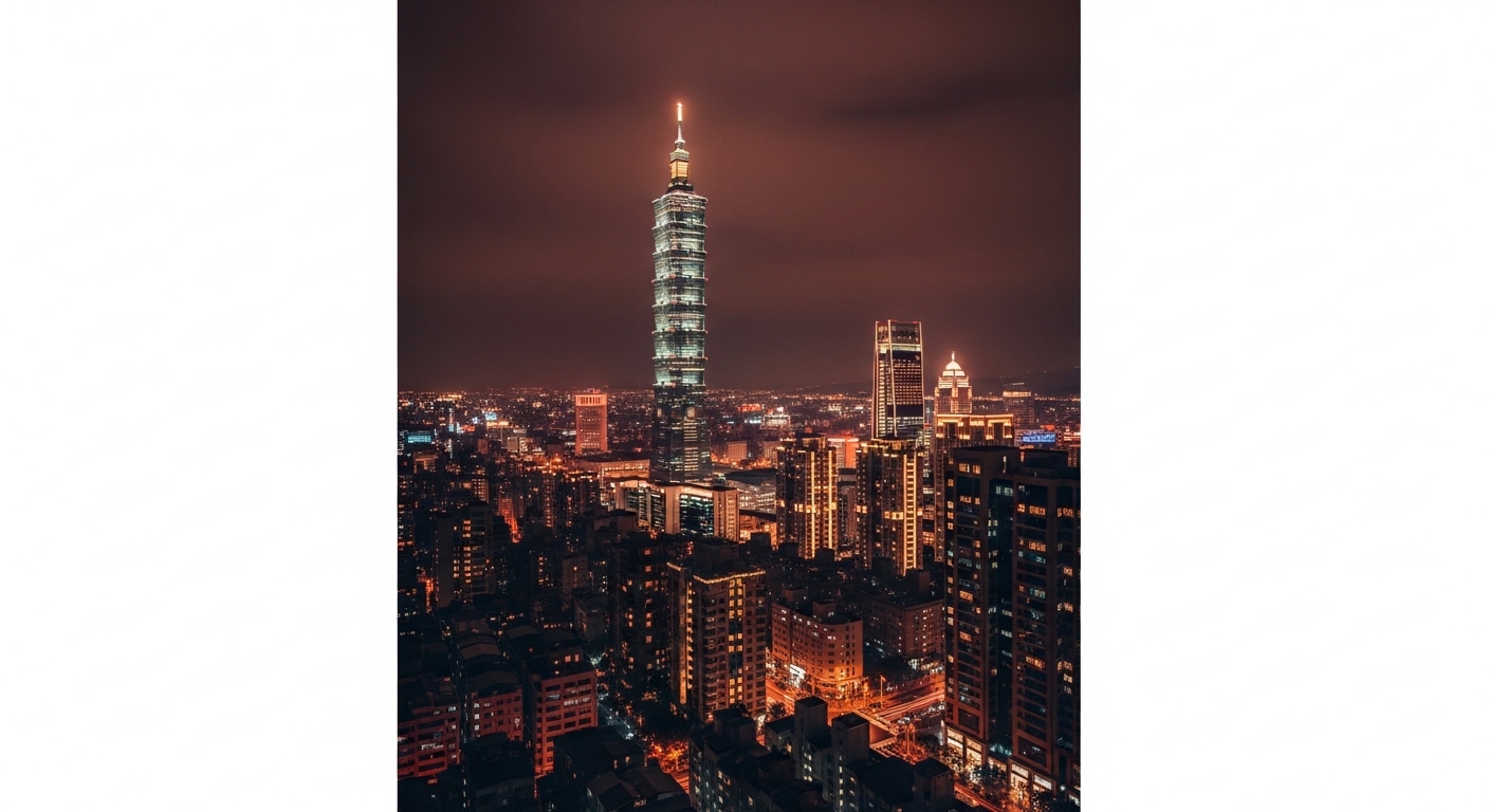 盲盒電腦周邊收藏的繁華台北夜景