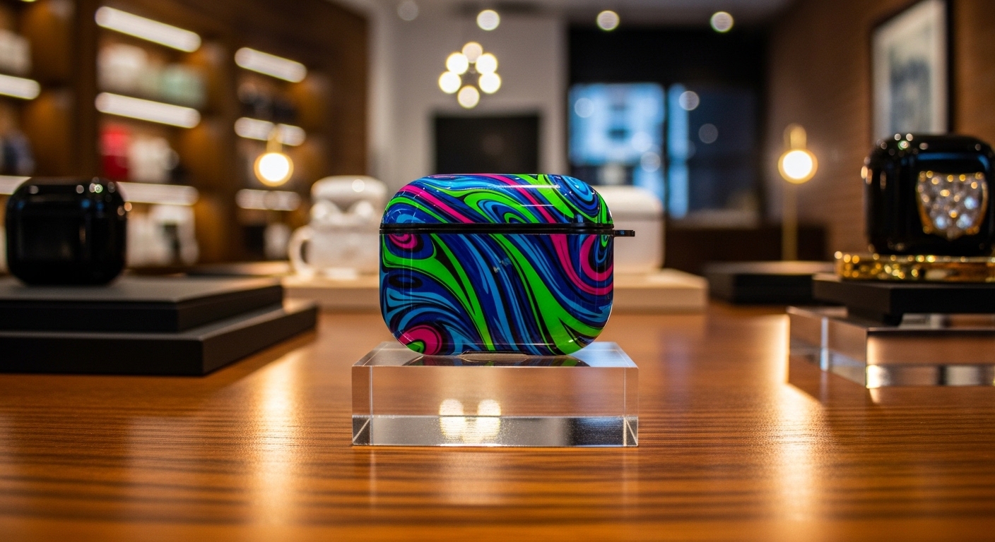 潮玩AirPods 殼展示於時尚店鋪