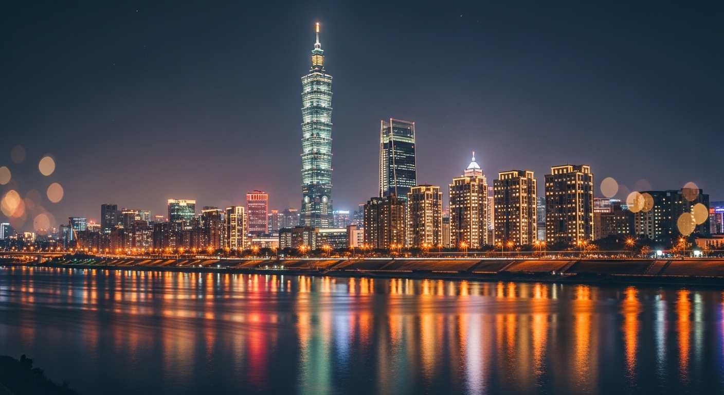 台北夜景潮玩盒裝背景