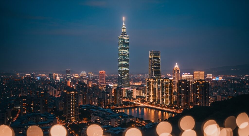 POP MART Crybaby 系列的台北夜景