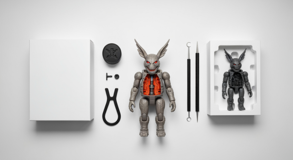 Mighty Jaxx Jason Freeny 最新發售的解剖公仔開箱俯拍圖