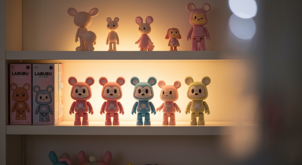 2025 盲盒玩家最愛排行展示，包含 Labubu、Molly 等 POP MART 熱門角色公仔
