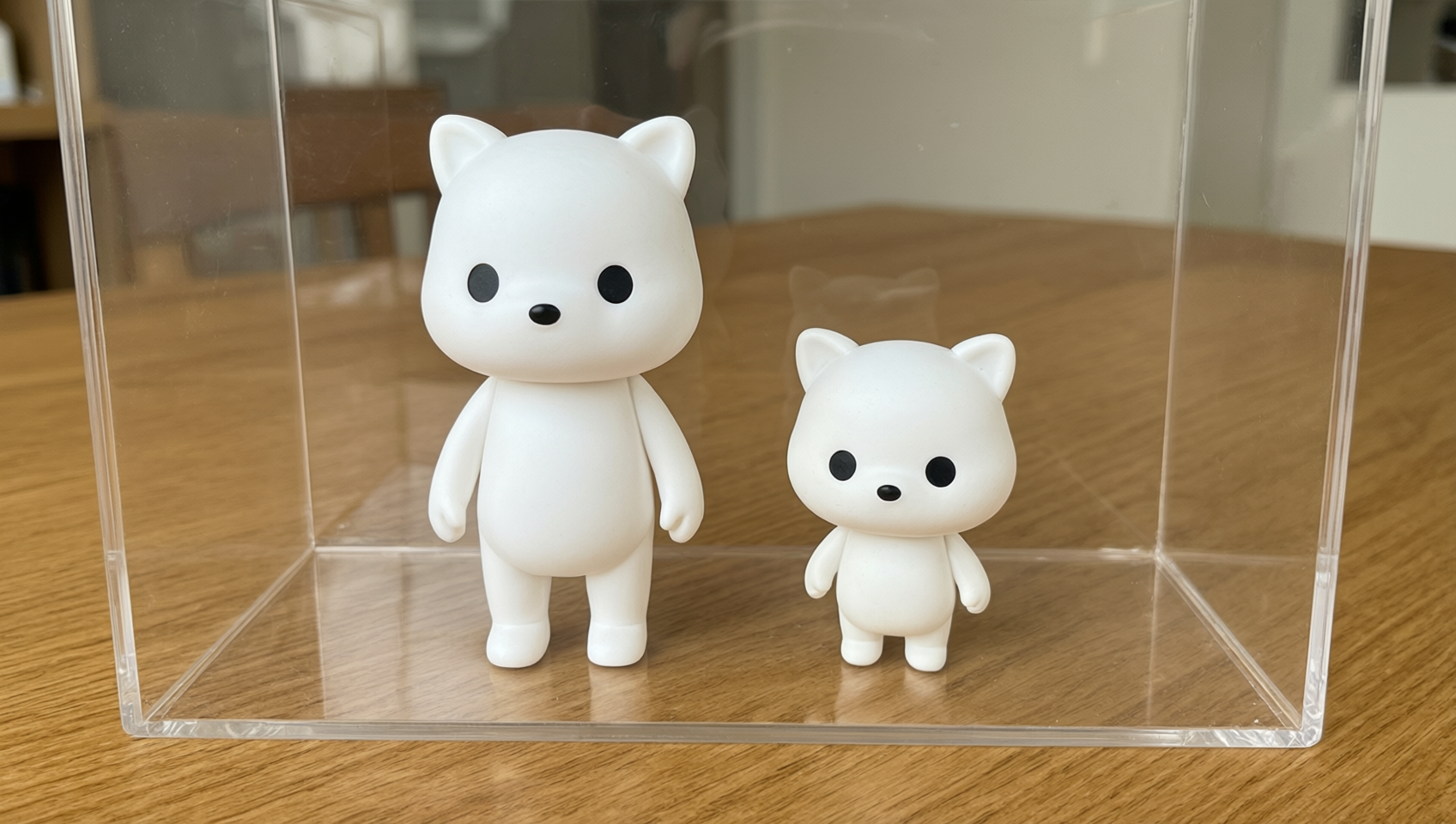高低不同的公仔並排比對